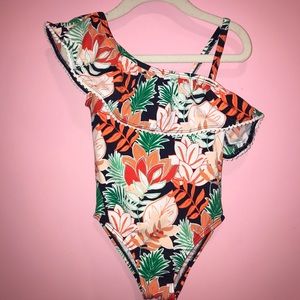 Janie & Jack Tropical Ruffle Swimsuit 1 PC Size 4T